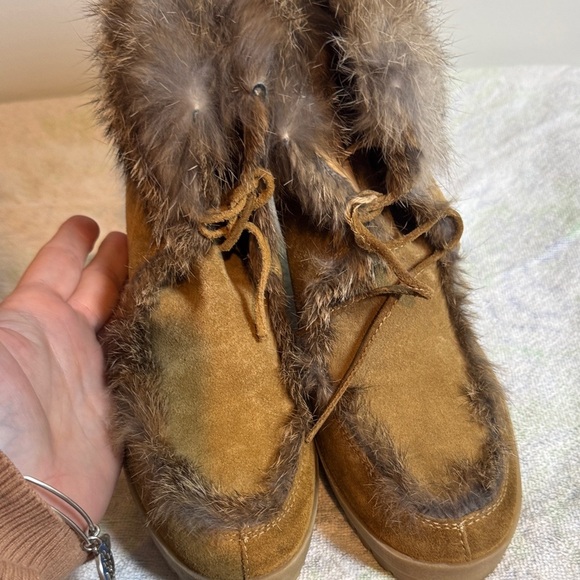 Coach kataya rabbit Fur-Trimmed Wedge Boots - Picture 4 of 9